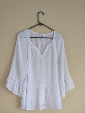 Large Counterparts White Semisheer Shirt Top